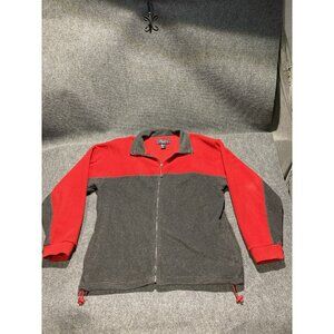 Susquehanna Trail Fleece Jacket Mens Size L Red/Gray Long Sleeve Full Zip